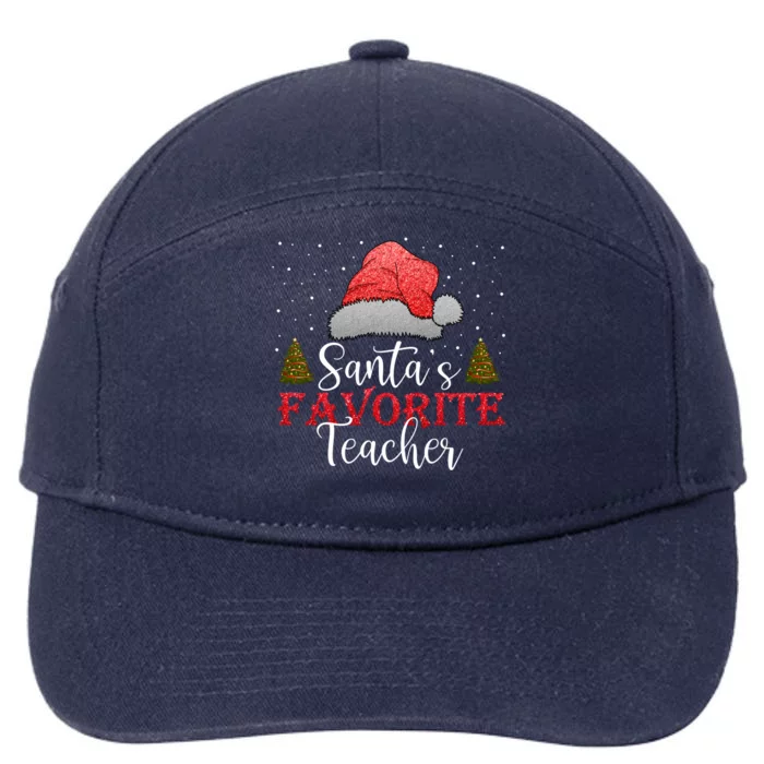 SantaS Favorite Teacher Meaningful Gift 7-Panel Snapback Hat