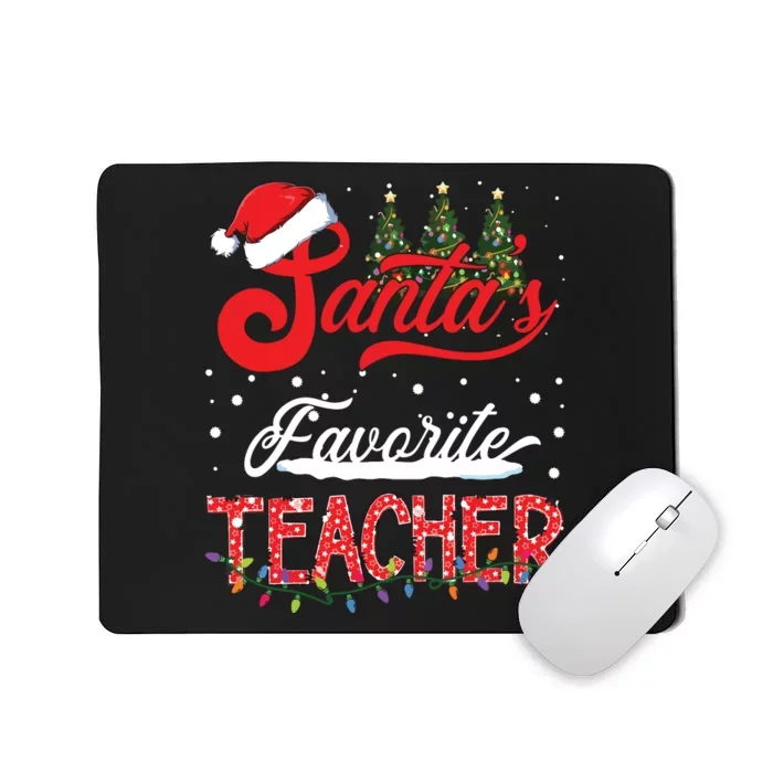 Santas Favorite Teacher Family Matching Group Christmas Mousepad