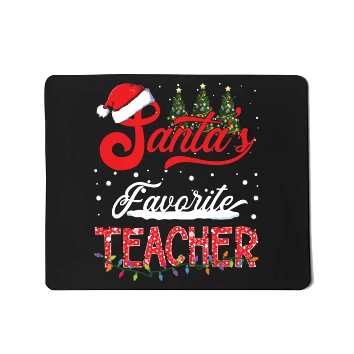 Santas Favorite Teacher Family Matching Group Christmas Mousepad