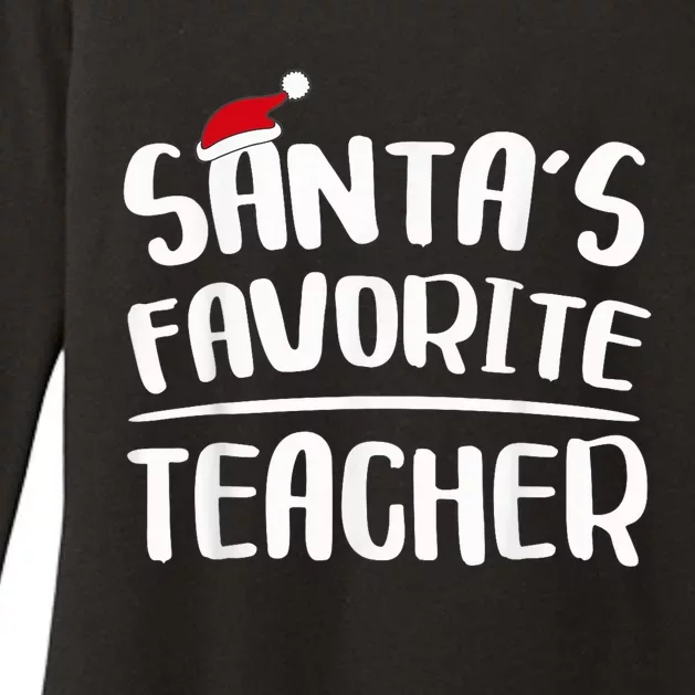 Santa's Favorite Teacher Christmas Shirt Shirt Womens CVC Long Sleeve Shirt