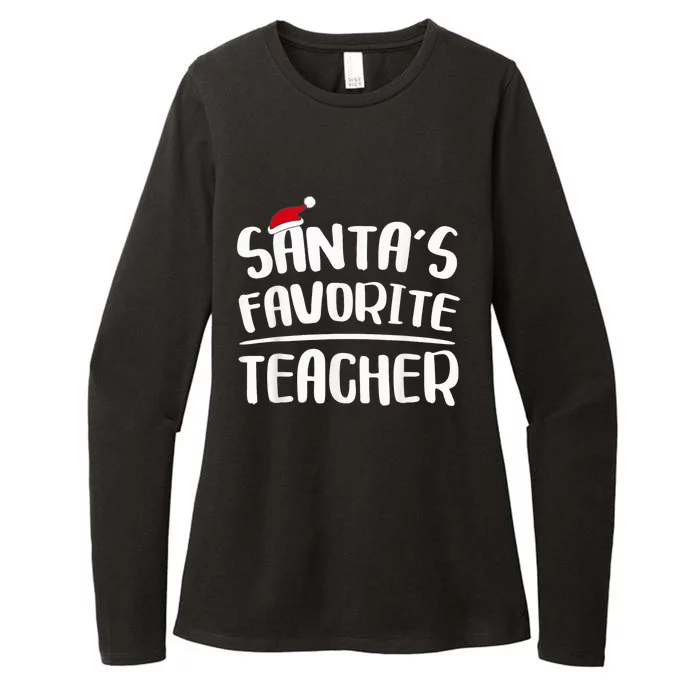 Santa's Favorite Teacher Christmas Shirt Shirt Womens CVC Long Sleeve Shirt