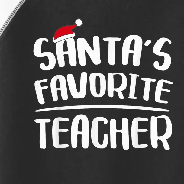 Santa's Favorite Teacher Christmas Shirt Shirt Toddler Fine Jersey T-Shirt