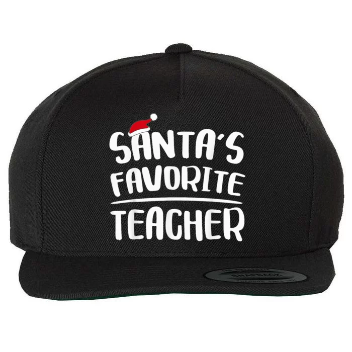 Santa's Favorite Teacher Christmas Shirt Shirt Wool Snapback Cap