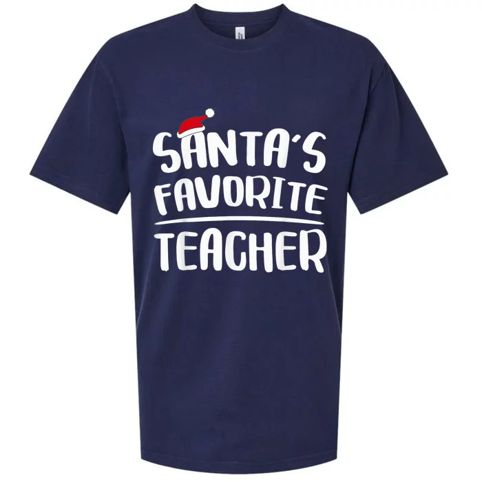 Santa's Favorite Teacher Christmas Shirt Shirt Sueded Cloud Jersey T-Shirt