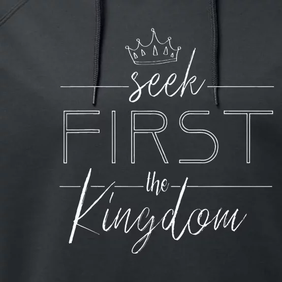 Seek First The Kingdom Of God Christian Performance Fleece Hoodie