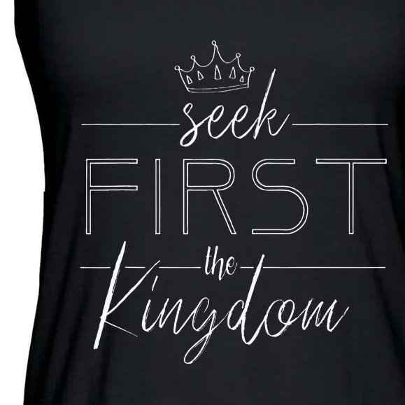 Seek First The Kingdom Of God Christian Ladies Essential Flowy Tank