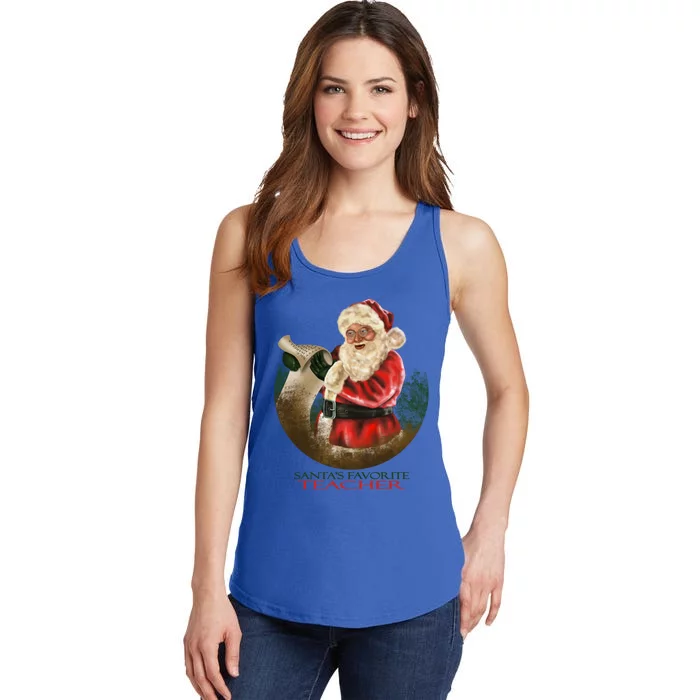 SantaS Favorite Teacher Cool Gift Ladies Essential Tank