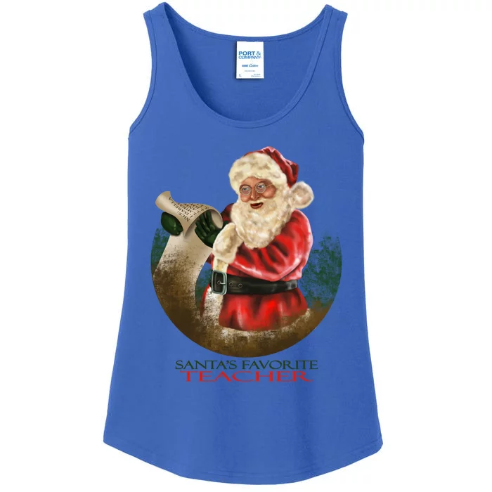 SantaS Favorite Teacher Cool Gift Ladies Essential Tank