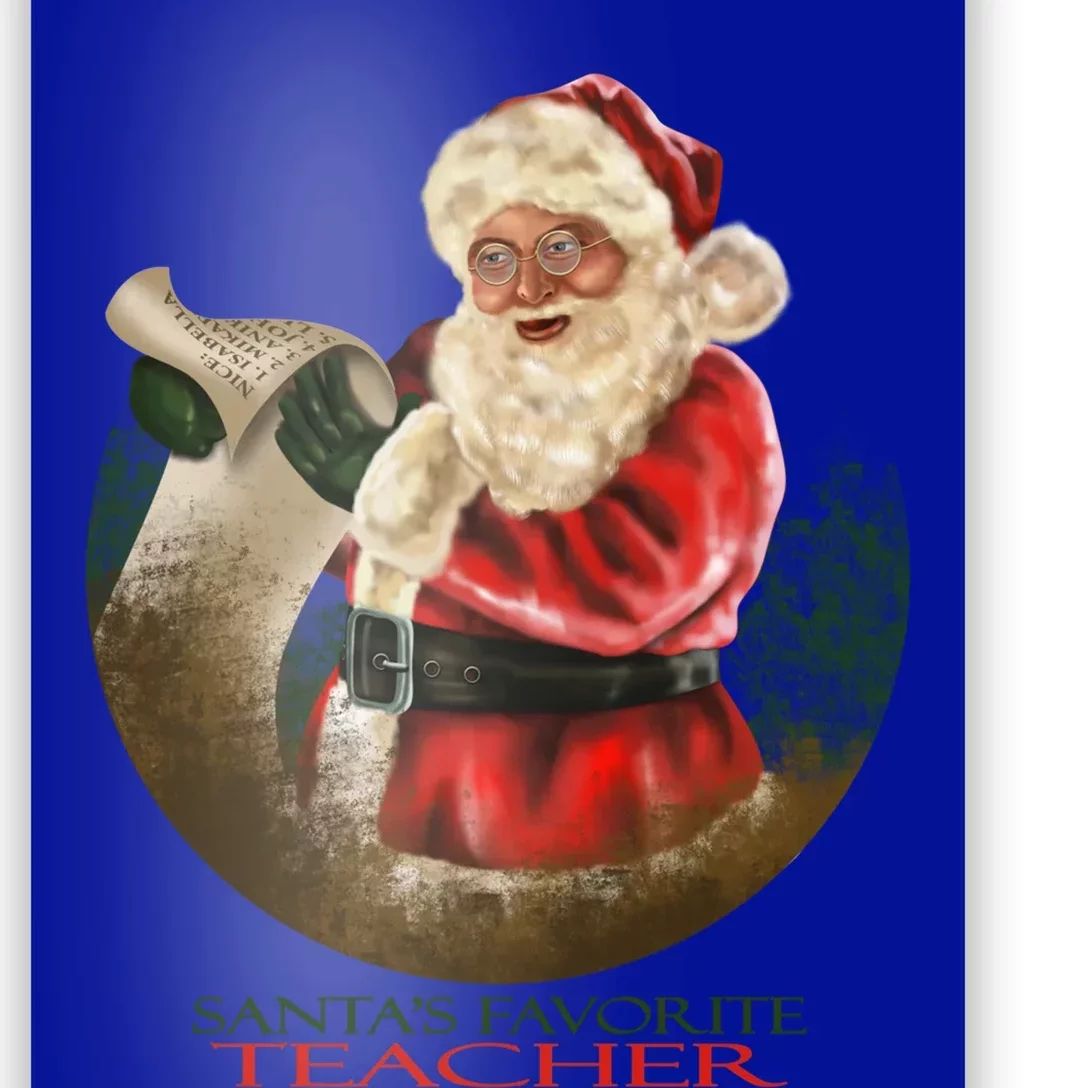 SantaS Favorite Teacher Cool Gift Poster