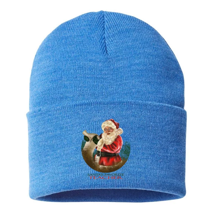 SantaS Favorite Teacher Cool Gift Sustainable Knit Beanie