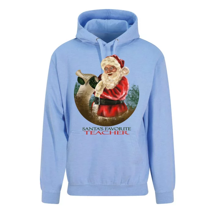 SantaS Favorite Teacher Cool Gift Unisex Surf Hoodie