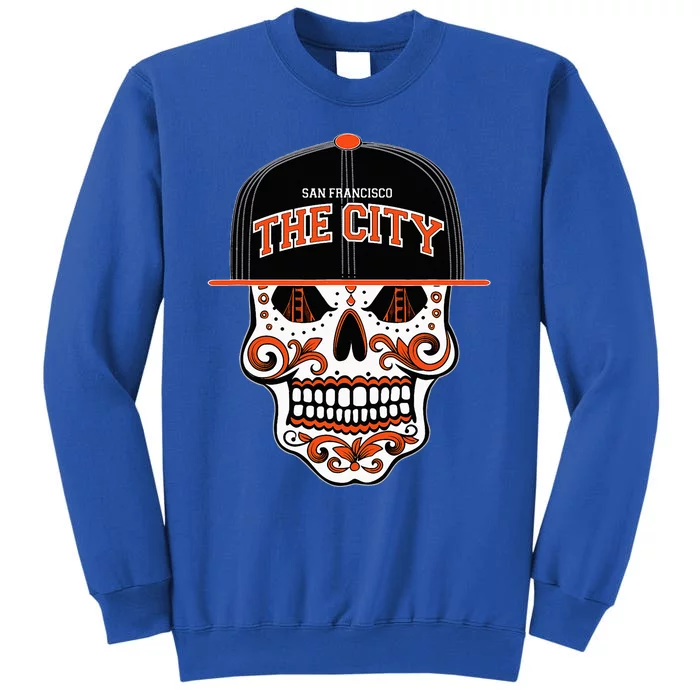 San Francisco The City Sugar Skull Bay Bridge Golden Gate Tall Sweatshirt