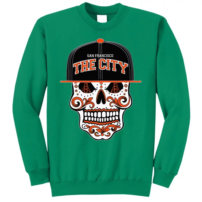 San Francisco The City Sugar Skull Bay Bridge Golden Gate Sweatshirt