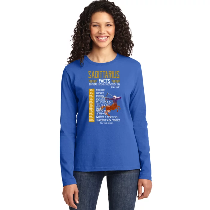 Sagittarius Facts Tee November December Birthday Gift Ladies Long Sleeve Shirt