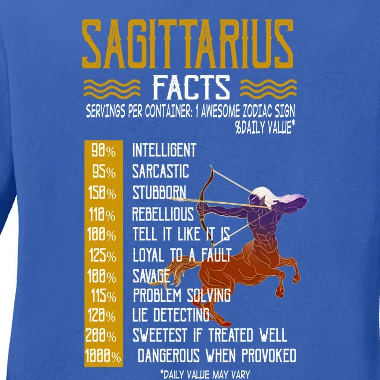 Sagittarius Facts Tee November December Birthday Gift Ladies Long Sleeve Shirt