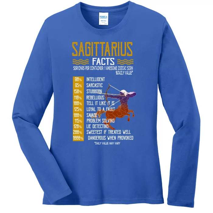 Sagittarius Facts Tee November December Birthday Gift Ladies Long Sleeve Shirt