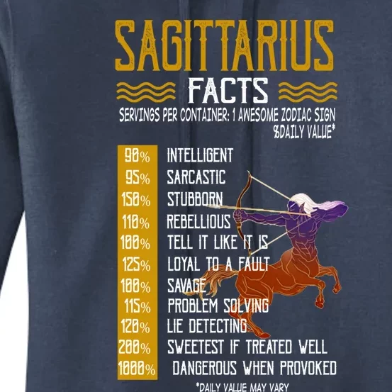 Sagittarius Facts Tee November December Birthday Gift Women's Pullover Hoodie