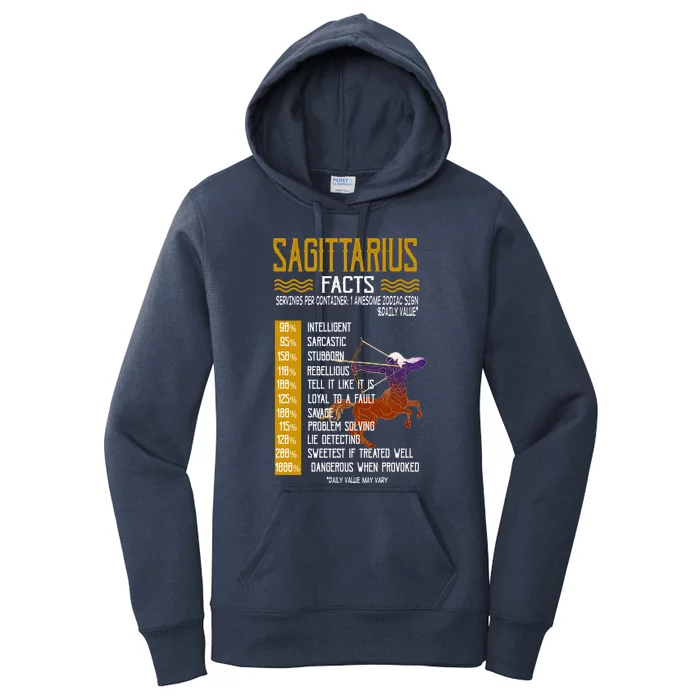 Sagittarius Facts Tee November December Birthday Gift Women's Pullover Hoodie