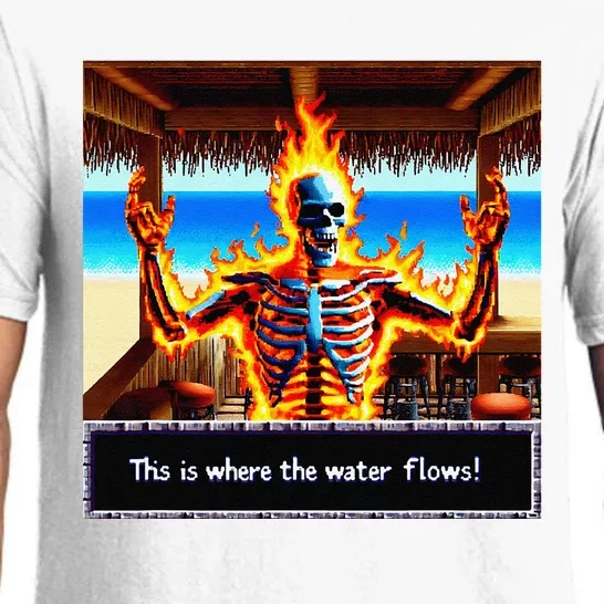 Skeleton Fire This Is Where The Water Flows Pajama Set