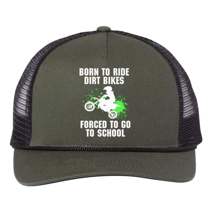 Supercross Forced To Go To School Motocross Dirt Bike Gift Retro Rope Trucker Hat Cap