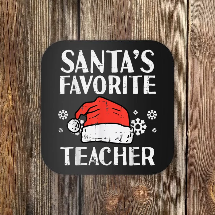 Santas Favorite Teacher Funny Teacher Christmas Xmas Coaster