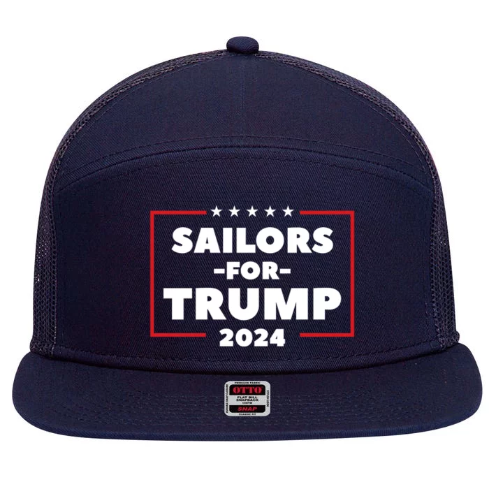 Sailors For Trump 2024 US Navy Donald Trump Support 7 Panel Mesh Trucker Snapback Hat