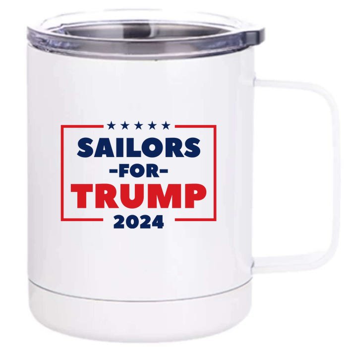 Sailors For Trump 2024 US Navy Donald Trump Support Front & Back 12oz Stainless Steel Tumbler Cup