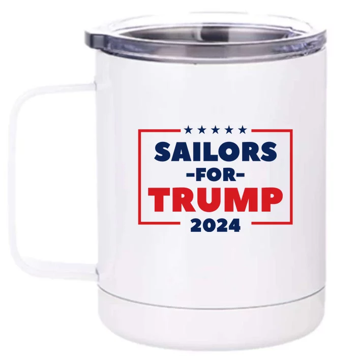 Sailors For Trump 2024 US Navy Donald Trump Support Front & Back 12oz Stainless Steel Tumbler Cup