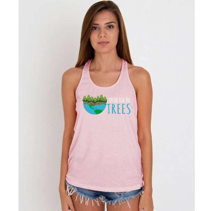 Speak For The Trees Activists Environt Earth Day Gift Women's Knotted Racerback Tank