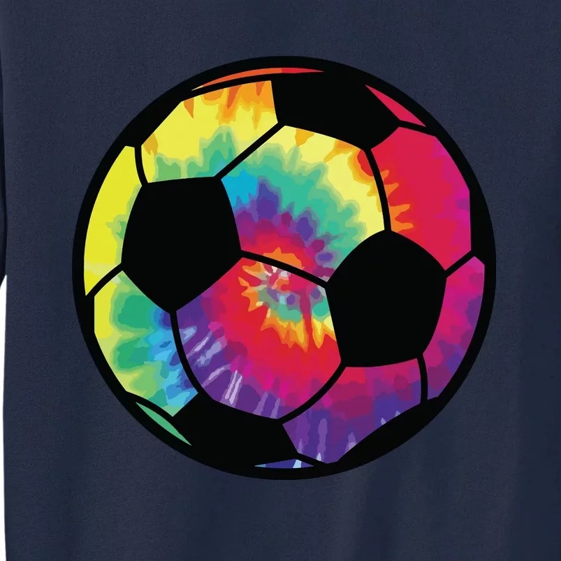 Soccer Football Tie Dye Rainbow Boy Teenage Men Girl Tall Sweatshirt