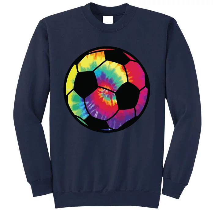 Soccer Football Tie Dye Rainbow Boy Teenage Men Girl Tall Sweatshirt