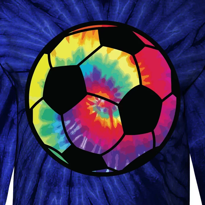 Soccer Football Tie Dye Rainbow Boy Teenage Men Girl Tie-Dye Long Sleeve Shirt