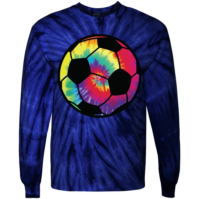 Soccer Football Tie Dye Rainbow Boy Teenage Men Girl Tie-Dye Long Sleeve Shirt