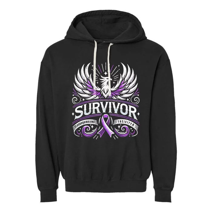 Survivor Fluoroquinolone Toxicity Awareness Garment-Dyed Fleece Hoodie