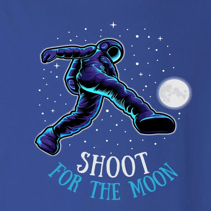 Shoot For The Moon Soccer And Astronaut Graphic Print Design Gift Toddler Long Sleeve Shirt