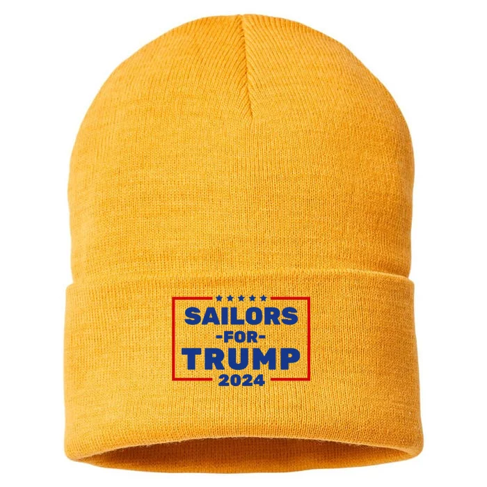 Sailors For Trump 2024 US Navy Donald Trump Support Classic . Sustainable Knit Beanie