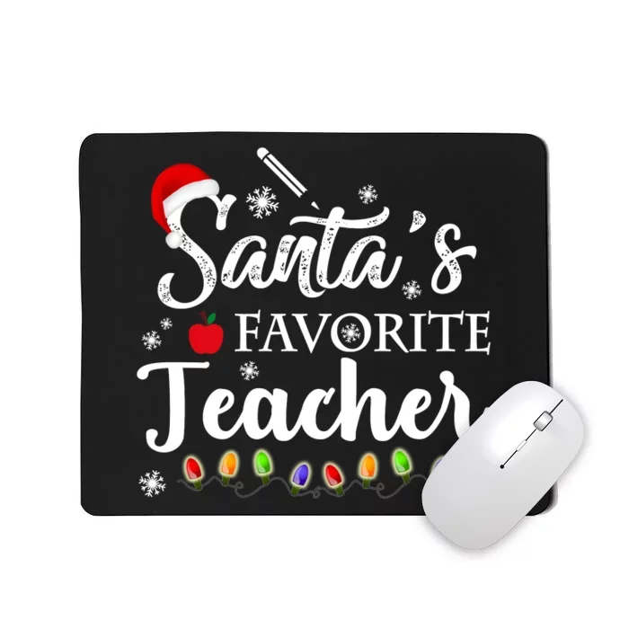 SantaS Favorite Teacher Family Matching Group Christmas Mousepad