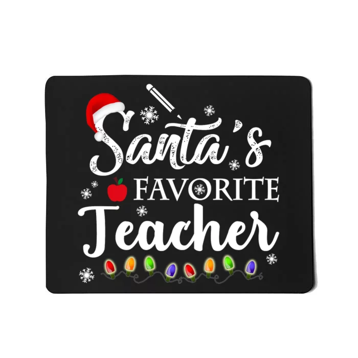 SantaS Favorite Teacher Family Matching Group Christmas Mousepad