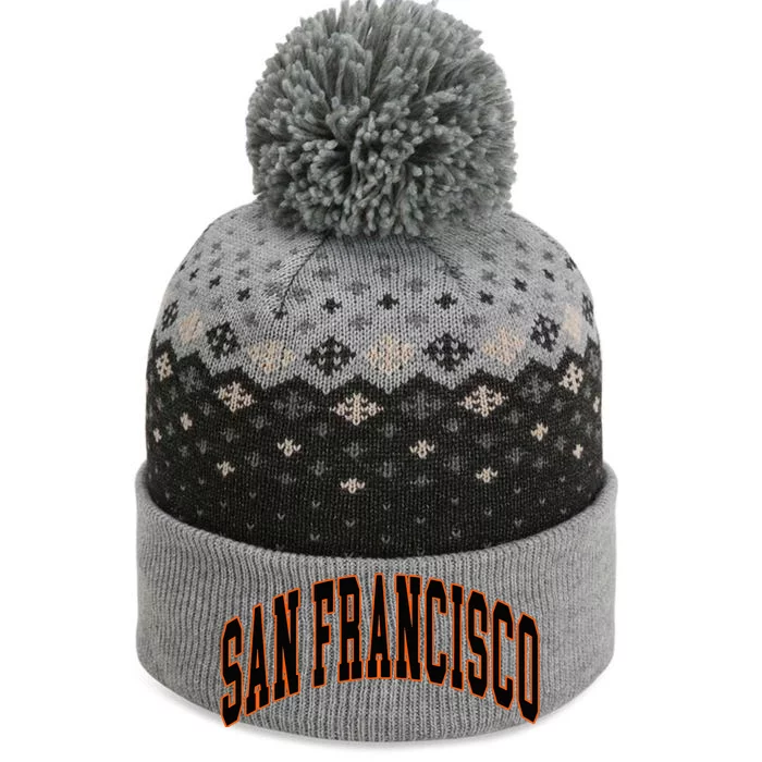 San Francisco Text The Baniff Cuffed Pom Beanie