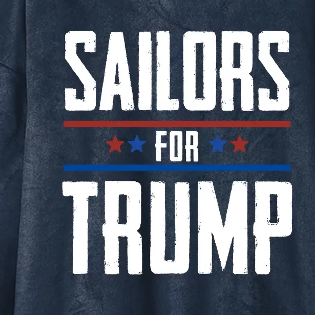 Sailors For Trump 2024 Hooded Wearable Blanket