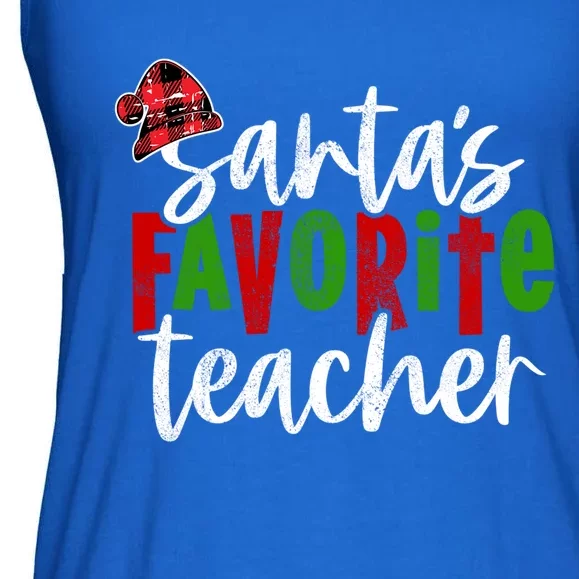 SantaS Favorite Teacher Christmas Teacher Gift Ladies Essential Flowy Tank