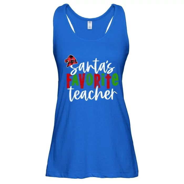 SantaS Favorite Teacher Christmas Teacher Gift Ladies Essential Flowy Tank