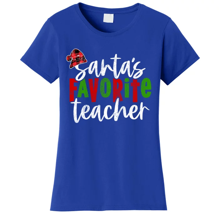 SantaS Favorite Teacher Christmas Teacher Gift Women's T-Shirt