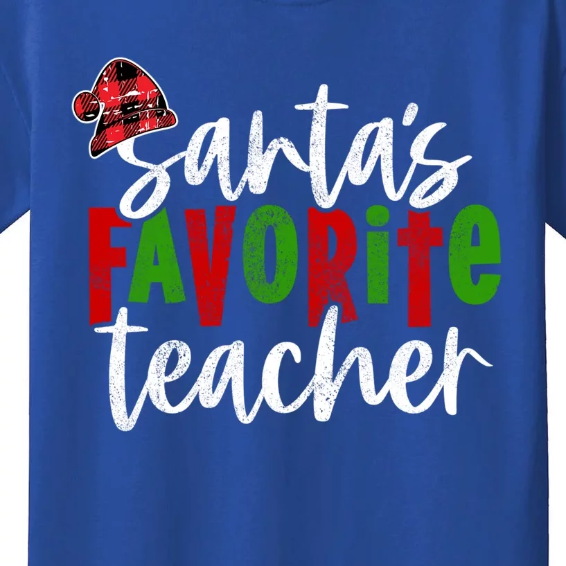 SantaS Favorite Teacher Christmas Teacher Gift Kids T-Shirt