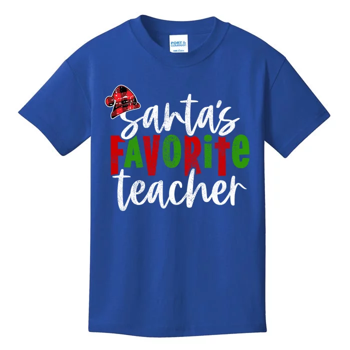 SantaS Favorite Teacher Christmas Teacher Gift Kids T-Shirt