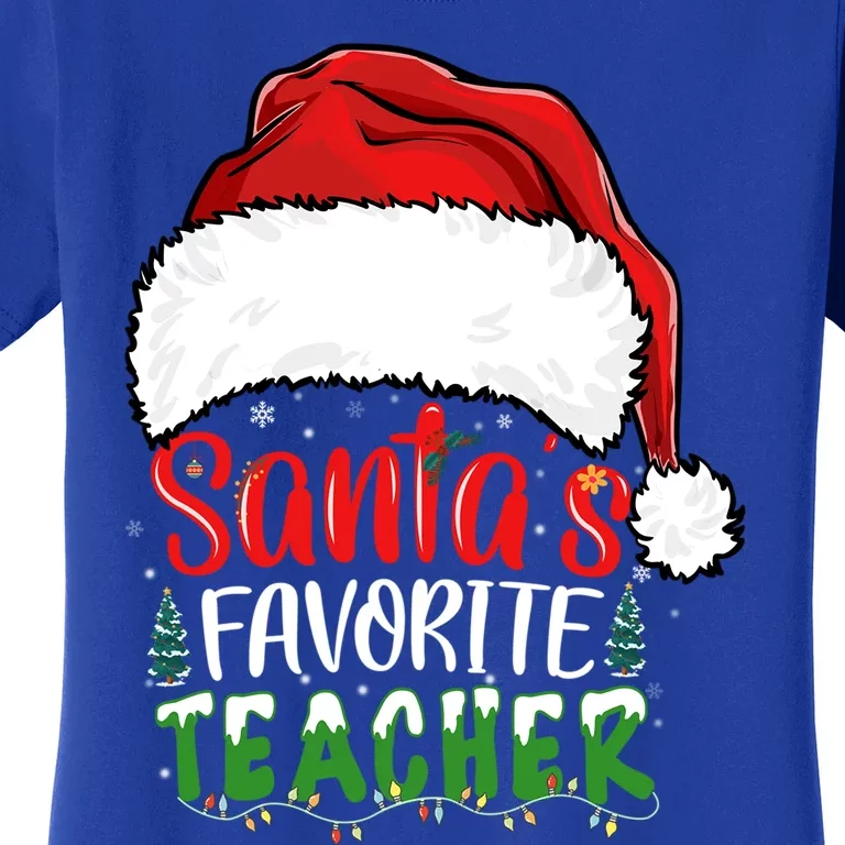 SantaS Favorite Teacher Funny Christmas Teacher Gift Women's T-Shirt