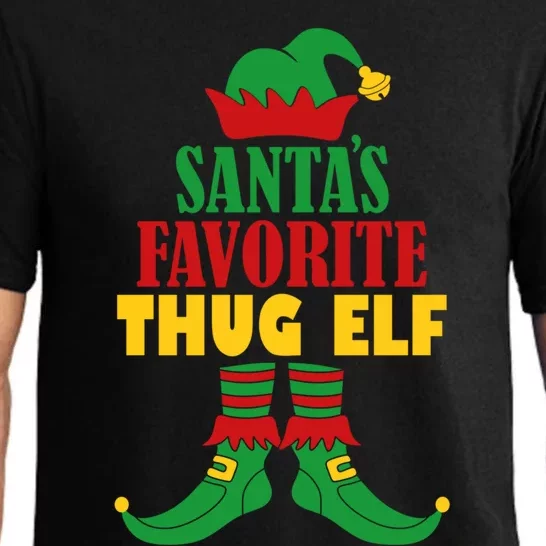 SantaS Favorite Thug Elf Christmas Matching Holiday Gift Pajama Set