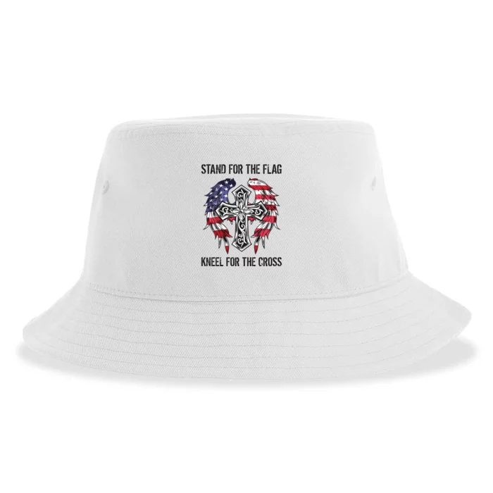 Stand For The Flag Kneel For The Cross Sustainable Bucket Hat