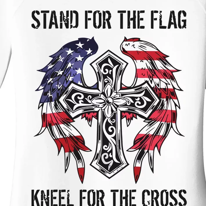 Stand For The Flag Kneel For The Cross Women's Perfect Tri Tunic Long Sleeve Shirt