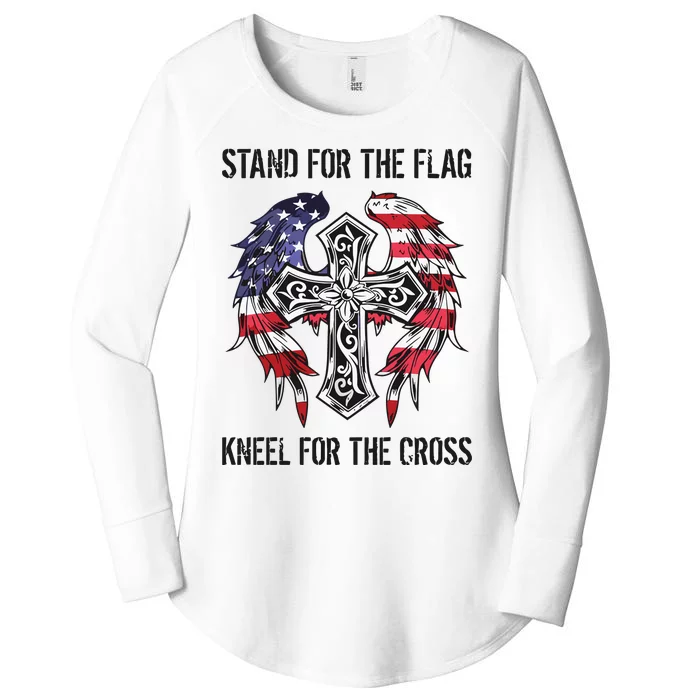 Stand For The Flag Kneel For The Cross Women's Perfect Tri Tunic Long Sleeve Shirt